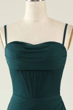 Classic Match: Whether you are dressing for a wedding party, prom,evening party or other formal party, this sophisticated long maxi prom dress will be your lovely partner.  Fabric: Polyester, highlighting feminine morbidezza and grace  Tips: Recommended hand wash seperately in cold water, dry clean is also available. Green Wedding Guest Dress, Long Wedding Guest Dress, Dark Green Wedding, Green Spaghetti, Lovely Partner, Dress With Split, Maxi Dress Prom, Clothing Stores