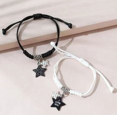 Looking for a perfect gift for your loved ones? Check out this beautiful 2 pc Couples, BFFs, Friendship bracelet features adjustable wax rope, and dangle star charm! Express your love to your partner or best friend with this exquisite piece of jewelry. #FriendshipBracelet #HisAndHers #ILoveYou #Celestial #Stars #AdjustableBracelet #BestFriendsForever #Fashion #Love #Handmade #Unbranded #Art #Fairytale #Fantasy #knotbracelet #bracelet #handmade #friendshipbracelet #friendshipbracelets #knot Matching Friendship Bracelets, Bracelets Couple, Cute I Love You, Couples Bracelets, Bff Jewelry, Rope Bracelets, Best Friend Bracelets, Bracelet Sets, Friend Bracelets