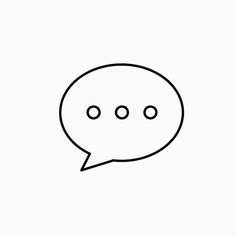 a black and white drawing of a speech bubble with three circles on it's side