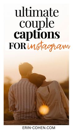 two people sitting on top of each other with the words ultimate couple captions for instagram