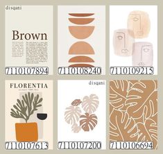 an image of brochures with plants and numbers on them in different colors, shapes and sizes