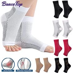 1 Pair Compression Plantar Fasciitis Socks Ankle Brace Sleeve Heels Arch Supports & Heel Pain Relief Heel Pain Relief, Ankle Braces, Heel Pain, Ankle Support, Arch Support, Braces, Smart Shopping, Pain Relief, Bodybuilding