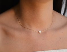 Sterling Silver Heart necklace,Heart charm Necklace,valentines gift,Tiny Silver Heart Necklace,minim Danty Necklace, Heart Shaped Diamond Necklace, Pear Shaped Diamond Necklace, Dainty Heart Necklace, Minimalist Necklace Silver, Silver Necklace Simple, Minimalist Necklace Gold, Gold Items, Diamond Bracelet Design