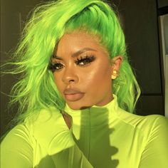 14” 100% Human Hair Lime Lace Front Bob Wig *Nwt* Arrives New % Human Remy Hair 14” 150% Density You Can Cut , Curl , Color , And Heat Style This Wig Adjustable Back Straps 22.5 In Circumference ( Medium Cap ) Hand Tied - Check My 5 Star Reviews You Could Cut The Front Lace To Blend As Your Own Hairline I Do Not Trade On Any Of My Wigs Don’t Forget To Bundle With The Got2b Ultra Gel Or Ghost Bond To Save 10% Off $$$ Neon Green Wig, Hair Colorful, Green Wig, Short Hair Wigs, Human Virgin Hair, Full Lace Wig, Hair And Makeup, Green Hair, 100 Human Hair