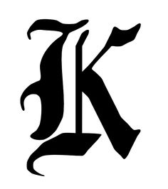 the letter k in black and white