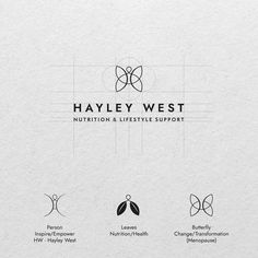 the logo for hayley west nutrition and lifestyle support, which is designed in black and white