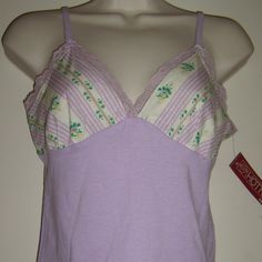 Women's Beautifully Designed With Lace Trim And Adjustable Straps Sexy Cami Top, It Is A Size S. It Has A Beautiful Design With Lace Trim And Adjustable Straps. Can Be Worn As A Sleepwear Or A Tank Top/Shirt, It Will Be Great For The Summer. Will Make A Great Gift. Thank You For Looking, Happy Purchasing/Bidding, Have A Great Day. Spring Fitted Sleepwear With Built-in Bra, Fitted Purple Cotton Camisole, Fitted Purple Sleepwear For Spring, Fitted Cotton Sleepwear With Built-in Bra, Fitted Lavender Camisole Top, Fitted Lavender Camisole, Lavender Fitted Sleeveless Sleepwear, Fitted Lavender Sleeveless Sleepwear, Vintage Cami Top