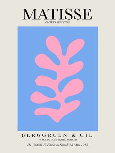 the front cover of matissee magazine, featuring pink and blue leaves on a light blue background