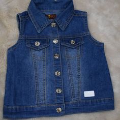 7 For Mankind Denim Vest Size 12 Months Month Colors, Denim Vest, For All Mankind, Kids Jacket, 7 For All Mankind, 12 Months, Kids Shop, Color Blue, Size 12