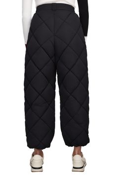 Power up your next cold-weather adventure with these water-repellent quilted pants featuring lightweight insulation and elasticized waistband insets that let you move and shred with ease. 25" inseam; 10 1/2" leg opening; 14" front rise; 17 1/2" back rise (size Medium) Zip fly with button closure Hidden-zip side-seam pockets Durable water-repellent (DWR) finish PrimaLoft® lightweight insulation retains warmth in wet or dry conditions Recycled-polyester lining, with PrimaLoft recycled-polyester fi Quilted Pants, Autumn Sales, Nordstrom Store, Signature Design, Repellent, Water Repellent, Cold Weather, Black Pants, Top Brands