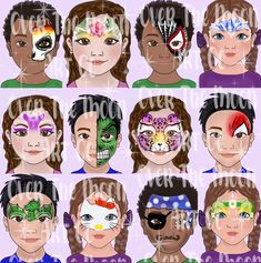 Face Painting Menu Board, Easy Face Painting Ideas, Easy Face Painting, Easy Face Painting Designs, Digital Face, Face Painting Ideas, Face Painting Easy, Makeup For Moms, Face Paint Makeup