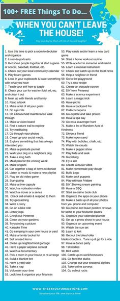 100 Things To Do, Stuck At Home, Home Exercise Routines, Summer Fun List