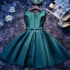 Olivia Mark - Bridesmaid Dresses Short, Sisters-in-arms Gorgeous Evening Gowns for Graduation and Special Occasions Hoco Dress Short, Short Satin, Green Homecoming Dresses, 파티 드레스, Cheap Homecoming Dresses, Satin Cocktail Dress, Satin Short, Green Bridesmaid Dresses, Short Homecoming Dress