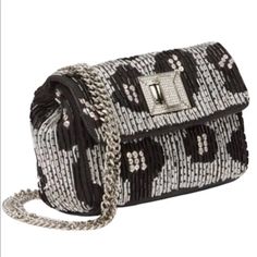 Betsy Johnson On The Town Crossbody Silver/Silver Bag. Beautiful Silver Hardware With Sequences.Some Of The Sequences Are Wear Off Which Is Not Noticeable At All , I Showed On One Of The Pieces. This Is A New Bag With The Tag On. Very Useful, And Light Weighted Bag. Please Let Me Know If You Have Any Questions? Silver Crossbody Bag, Rhinestone Purse, Betsey Johnson Purses, Silver Bag, Mini Crossbody Purse, Betsey Johnson Handbags, Silver Bags, Pink Crossbody Bag, Bow Bag