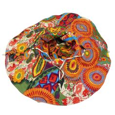 So many ways to wear this hat. 6.5" wide brim with malleable wire edge to style to your desire. Removable chin cord and scarf. Boho floral underbrim and inside lining; Reversible. Buttons on both sides to fold up brim. UPF 50+ rating. Packable. One size fits most. 100% polyester. Adjustable Floral Print Sun Hat For The Beach, Adjustable Floral Print Sun Hat For Beach, Retro Bucket Hat For Beach, Retro One Size Bucket Hat For Beach, Retro One-size Bucket Hat For Beach, Retro One-size Beach Hat, Bohemian One-size Bucket Hat, Bohemian One Size Bucket Sun Hat, Bohemian One Size Bucket Hat For Spring