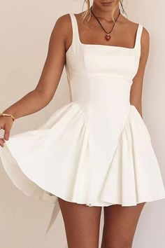 Gaun Koktail, Short White Dress, 파티 드레스, Graduation Dresses, Evening Gown Dresses, فستان سهرة, Mini Robes, Grad Dresses, Outfit Trends