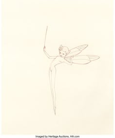 a drawing of a fairy holding a wand