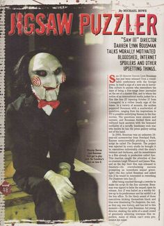 a newspaper article with an image of a creepy clown