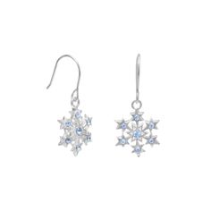 Small Aqua Crystal Snowflake Earrings on French Wire Unique Silver Jewelry, Blue Crystal Earrings, Crystal Snowflakes, Snowflake Earrings, Sparkle Earrings, Wedding Jewelry Earrings, French Wire, Wire Earrings, Fine Jewellery Earrings