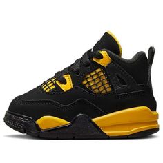 (TD) Air Jordan 4 Retro 'Thunder' BQ7670-017 Jordan 4 Retro Thunder, Modern Wear, Jordan Retro 4, Shoes Yellow, Basketball Star, Retro 4, Jordan 4 Retro, Air Jordan 4, Air Jordan 4 Retro