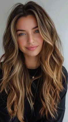 Cool Summer Best Hair Color, Summer/fall Hair Color, Hair Ideas For Humid Weather, Money Piece With Layers, Rich Dark Blonde Hair Color, Brown Hair With Highlights Fair Skin, Fall Hair Blue Eyes, Brunette Hair For Blue Eyes, Warm Bronde Balayage Medium Length