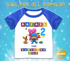 Personalized pocoyo Family Shirts, Pocoyo Birthday Boy Shirt, Personalized Name and Age, Pocoyo Birthday Shirt raglan tee *SIZING, MATERIAL AND DESIGN DETAILS True to size and made with love for that special someone. To view the sizing chart please refer to the sizing chart on the last image on this listing Baby sizes include: 6 months - 12 months- 18 months Toddler sizes include: 2T thru 6T Youth sizes include: Youth Extra Small - Youth Small - Youth Medium - Youth Large - Youth Extra Large Adu Pocoyo Birthday, 75 Soft, Birthday Boy Shirt, Extra Petite, Birthday Boy Shirts, Package Deal, Boy Shirt, Raglan Tee, Birthday Boy