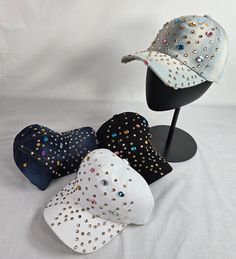 Fashion cheap 6 panel denim sports bling bling shade studded rhinestone design baseball cap Trendy Snapback Baseball Cap With Rhinestones, Trendy Rhinestone Snapback Baseball Cap, Casual Snapback Baseball Cap With Rhinestones, Rhinestone Baseball Cap One Size, Rhinestone Embellished One Size Baseball Cap, Trendy Rhinestone Baseball Cap, Trendy Snapback Hat With Rhinestones, Denim Crafts, Rhinestone Designs