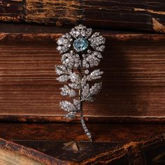 Old Table, Rose Brooch, Gold Brooches, Antique Diamond, Blue Zircon, Rock Crystal, Rose Cut Diamond, Gold Pearl, Diamond Gemstone