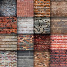 an assortment of different colored brick wallpapers