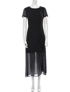 AllSaints Evening GownBlackShort Sleeve with Crew NeckButton Closure at BackFit:Dresses by AllSaints typically fit true to size. All Saints, Long Dress, Dress Outfits, Crew Neck, Clothes For Women, Dresses, Clothes, Black