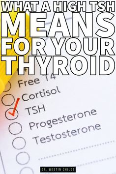 TSH, which stands for thyroid stimulating hormone, is a very important thyroid lab test which gives you information about how well your thyroid is functioning. If your thyroid is sluggish or if you are hypothyroid then your TSH will RISE or ELEVATED. This elevation in TSH is associated with specific symptoms (the same ones associated with hypothyroidism). If you can find the CAUSE of your high TSH then you can target treatment (including supplements, diet, and even thyroid medications). High Tsh Levels, Higher Dose, Understanding Yourself, Lab, How Are You Feeling, Target, Medical