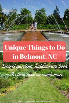 the words unique things to do in belmont, nc secret gardens hidden rare book collections and so much more