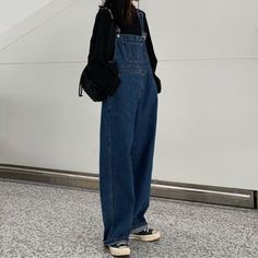 Ootd Jumpsuit Jeans, Mixed Aesthetic, Street Preppy, Moda China, Denim Suspenders, Denim Pullover, Jumper Pants