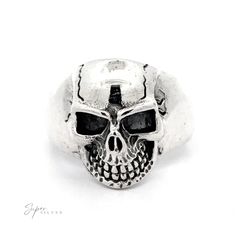 Elevate your style with our Veined Skull Statement Ring, an eye-catching piece that exudes both boldness and intricate artistry. This substantial ring showcases lifelike veins coursing through the skull, lending it a unique and rugged charm. Perfect for those who love to make a distinct impression, this ring marries edgy aesthetics with detailed craftsmanship. Whether you're enhancing a casual outfit or adding a daring touch to formal wear, this striking ring will command attention and ignite co Punk Style Skull Ring For Halloween Collectible, Gothic Skull Ring Collectible, Silver Edgy Skull Ring For Halloween, Silver Skull Ring For Halloween, Edgy Silver Skull Ring For Halloween, Gothic Skull Rings For Collectors, Handmade Punk Skull Rings, Gothic Skull Collectible Rings, Punk Sterling Silver Skull Ring