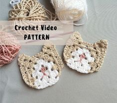 crochet video pattern for two little kittens with yarn balls in the background