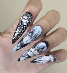 Manga Nails, Nail Anime, Nails Box, Winter Nails Acrylic, Happy Nails, Casual Nails