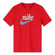 Men's Nike Sportswear Large Short Sleeve Red T-Shirt BV7679-657 Nike University Red Crew Neck T-shirt, Red Athleisure T-shirt For Sports Season, Red Athleisure Tops With Letter Print, Nike Casual T-shirt In University Red, Red Graphic Tee For Sports Season, Red Sportswear T-shirt For Sports Events, Red Crew Neck T-shirt For Sports Season, Red Crew Neck T-shirt For Sports Events, Red Crew Neck T-shirt For Sports