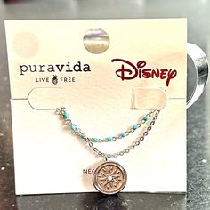 Brand New With Tags Puravida Disney Princess Collection Pocahontas Necklace. Two Stand Rhodium Plated Silver Tone, Turquoise Color Beads And A Pocahontas Coin Compass Rose Pendant With White Opal Stone. Perfect For Gift Giving. Pocahontas Jewelry, Pocahontas Compass, Pocahontas Necklace, Compass Rose Necklace, Disney Princess Collection, Princess Collection, Compass Rose, Color Beads, Rose Pendant