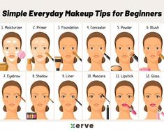 Face Makeup Steps, Makeup Cart, Makeup Contouring, Bentuk Alis, Simple Everyday Makeup, Everyday Makeup Tutorials