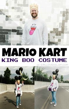 King Boo Costume Diy, King Boo Mario Kart, Boo Costume Diy, King Boo Costume, Mario Kart Halloween Costume, Mario Kart Halloween, Mario Costume Diy, King Boo Mario