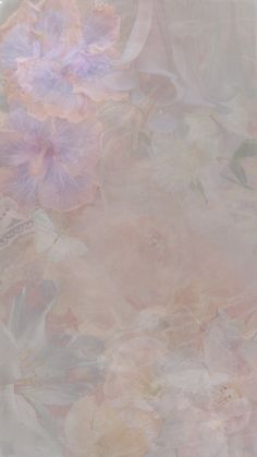 an abstract floral background with pink and purple flowers on the left side, in pastel tones