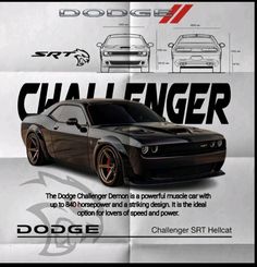 an ad for dodge's new challenger car, called the charger srt hellcat