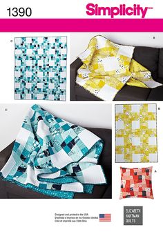 an image of some quilts that are on the cover of a sewing pattern book