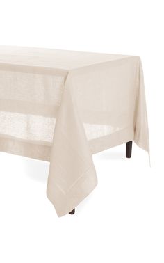 a table with a white cloth on it