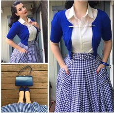 Retro Outfits 1950s, 50s Outfits For Women, 50s Aesthetic Fashion, Violet Outfits, Shorten Sleeves, Moda Pin Up, Short Sweaters, Miss Victory Violet, Victory Violet