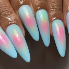 2023 Aura, Blue Aura Nails, Nails Bow, Material Gworl, Mens Nails, Blue Aura, Vintage Nails