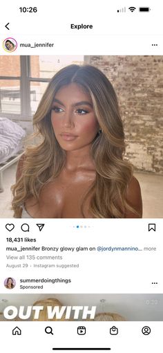 Summer Bronzed Makeup, Prom Makeup Glowy Natural, Bronze Summer Makeup Glow, Hawaii Wedding Makeup, Bronzey Glowy Make Up Glam, Dewy Wedding Makeup Glow, Golden Glowy Makeup Look, Bronzed Glowy Wedding Makeup, Bronze Bridesmaid Makeup