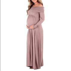 Brand New Maternity Gown Size Small, Color: Mocha. Perfect For Photoshoot Or Baby Shower. Bought But Never Had A Chance To Wear It. 95% Rayon, 5% Spandex Make Me An Offer! Pink Maxi Maternity Gown, Pink Long Sleeve Maternity Maxi Dress, Long Sleeve Pink Maxi Dress For Maternity, Brown Maternity Wear Dresses, Never Had A Chance, Maternity Gown, Mocha Color, Maternity Gowns, Maternity Dress