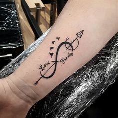 a tattoo on the arm that says, you are loved and always with an arrow