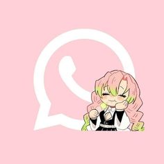 Mitsuri App Icon, Whatsapp Icon, Iphone Wallpaper Lights, App Anime, Anime Funny Moments, Dessin Adorable, Pink Elephant, Phone Icon, Kawaii Wallpaper